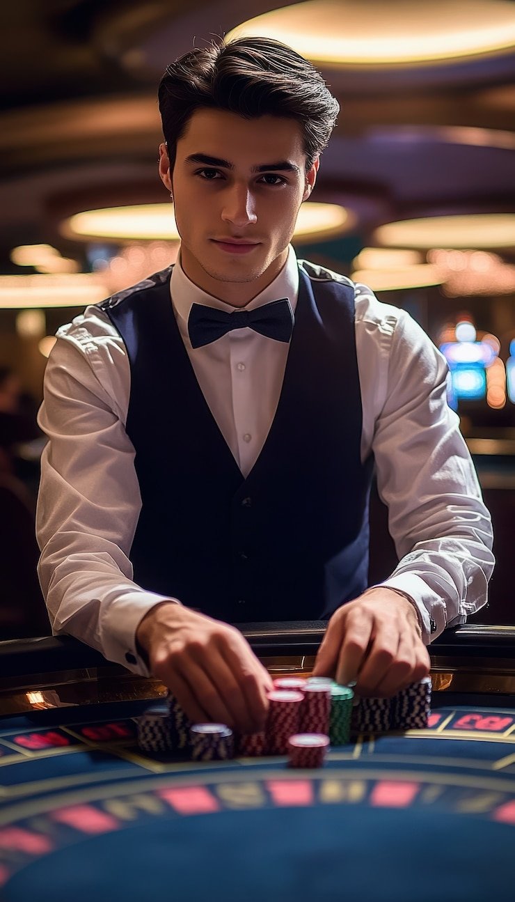 Tampilan meja Live Blackjack peraktoto dengan dealer langsung dan streaming HD multi-kamera